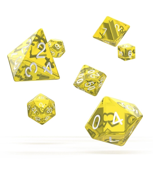 Translucent Yellow - Polyhedral Rollespils Terning Sæt - Oakie Doakie Dice 